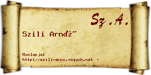 Szili Arnó névjegykártya